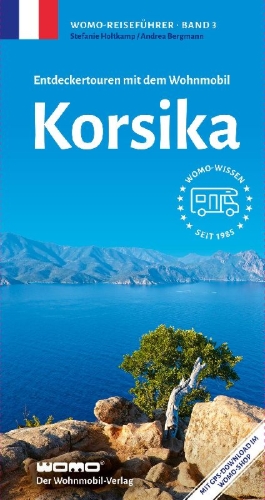 Buchcover und Innenansicht für das Buch: Entdeckertouren mit dem Wohnmobil Korsika