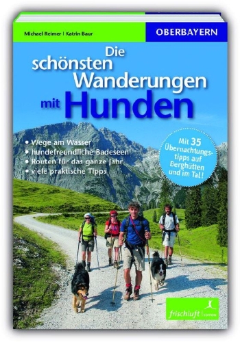 Buchcover und Innenansicht für das Buch: Die schönsten Wanderungen mit Hunden