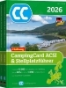 Buchcover und Innenansicht für das Buch: ACSI CampingCard & Stellplatzführer 2026