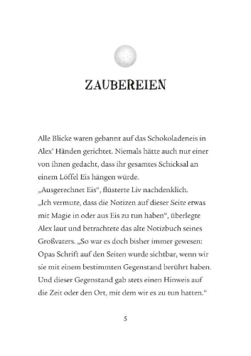 Buchcover und Innenansicht für das Buch: Im Zeichen der Zauberkugel 5: Die Reise ins ewige Eis