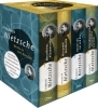 Buchcover und Innenansicht für das Buch: Friedrich Nietzsche, Werke in vier Bänden (Menschliches, Allzu Menschliches - Also sprach Zarathustra - Jenseits von Gut und Böse - Götzendämmerung/Der Antichrist/Ecce Homo) (4 Bände im Schuber)