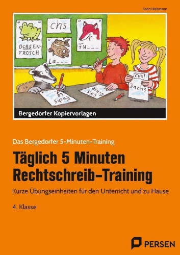 Buchcover und Innenansicht für das Buch: Täglich 5 Minuten Rechtschreib-Training 4. Klasse
