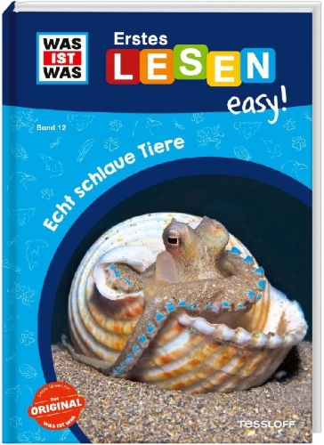 Buchcover und Innenansicht für das Buch: WAS IST WAS Erstes Lesen easy! Band 12. Echt schlaue Tiere