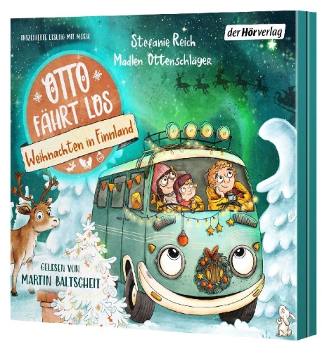 Buchcover und Innenansicht für das Buch: Otto fährt los - Weihnachten in Finnland