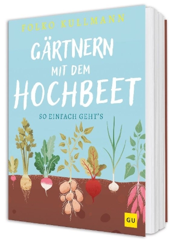 Buchcover und Innenansicht für das Buch: Gärtnern mit dem Hochbeet