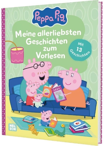 Buchcover und Innenansicht für das Buch: Peppa Wutz Gutenachtgeschichten:  Meine allerliebsten Geschichten zum Vorlesen