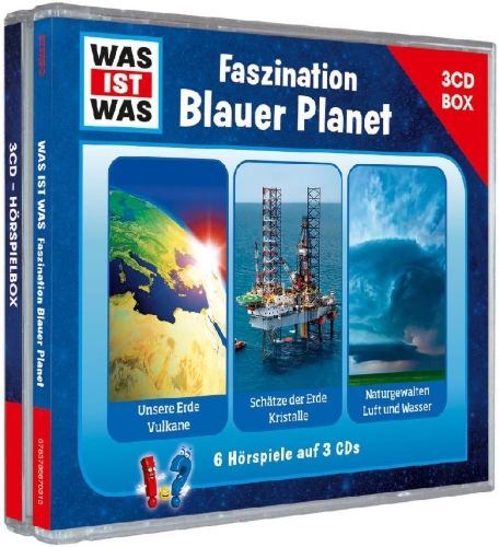 Buchcover und Innenansicht für das Buch: WAS IST WAS 3-CD Hörspielbox. Faszination Blauer Planet