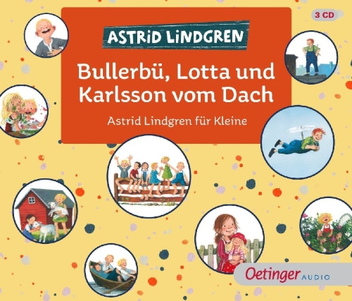 Buchcover und Innenansicht für das Buch: Bullerbü, Lotta und Karlsson vom Dach