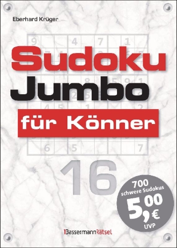 Buchcover und Innenansicht für das Buch: Sudokujumbo für Könner 16