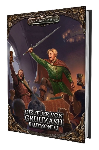 Buchcover und Innenansicht für das Buch: DSA5 - Die Feuer von Gruuzash - Blutmond 1