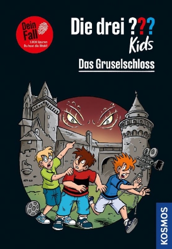 Buchcover und Innenansicht für das Buch: Die drei ??? Kids Dein Fall, Das Gruselschloss