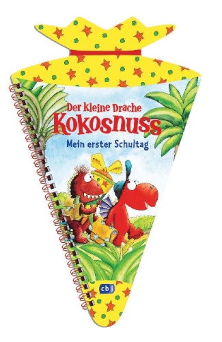 Buchcover und Innenansicht für das Buch: Der kleine Drache Kokosnuss - Mein erster Schultag