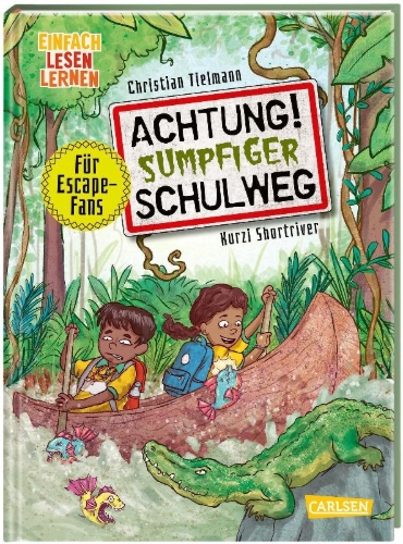 Buchcover und Innenansicht für das Buch: Achtung!: Sumpfiger Schulweg