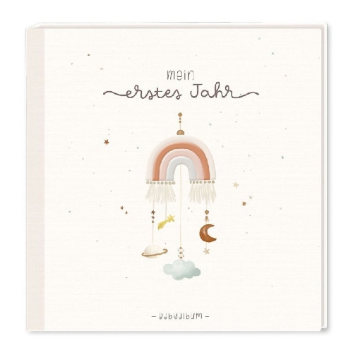 Buchcover und Innenansicht für das Buch: Baby-Album mit Stickerei Mein erstes Jahr