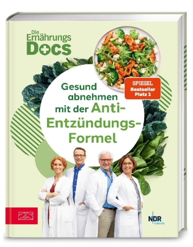 Buchcover und Innenansicht für das Buch: Die Ernährungs-Docs - Gesund abnehmen mit der Anti-Entzündungs-Formel