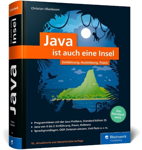 Buchcover und Innenansicht für das Buch: Java ist auch eine Insel