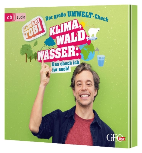 Buchcover und Innenansicht für das Buch: Checker Tobi - Der große Umwelt-Check: Klima, Wald, Wasser: Das check ich für euch!