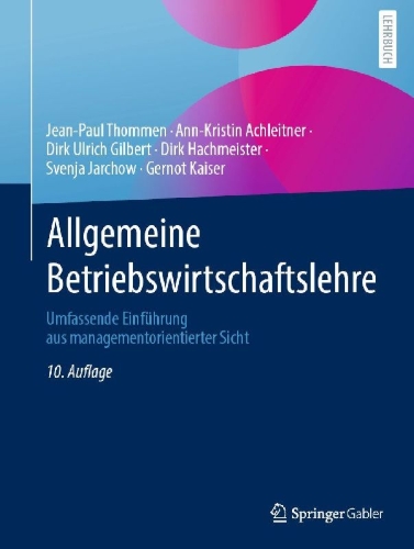 Buchcover und Innenansicht für das Buch: Allgemeine Betriebswirtschaftslehre