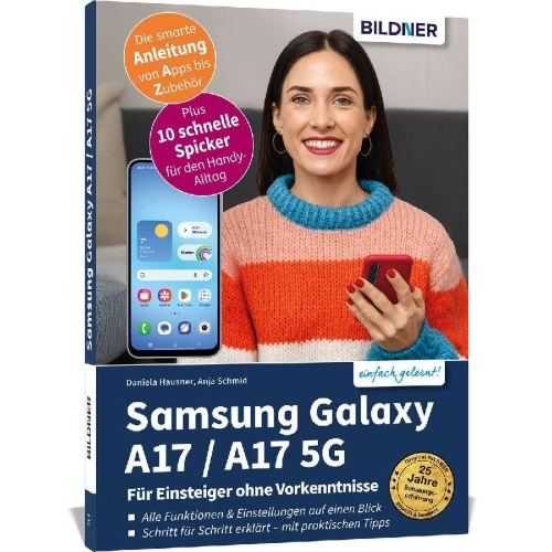 Buchcover und Innenansicht für das Buch: Samsung Galaxy A17 / A17 5G - Für Einsteiger ohne Vorkenntnisse