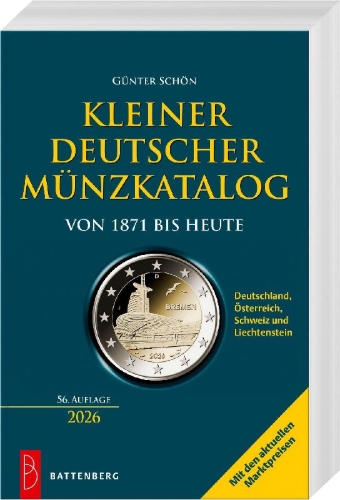 Buchcover und Innenansicht für das Buch: Kleiner deutscher Münzkatalog