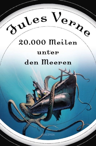 Buchcover und Innenansicht für das Buch: 20.000 Meilen unter den Meeren