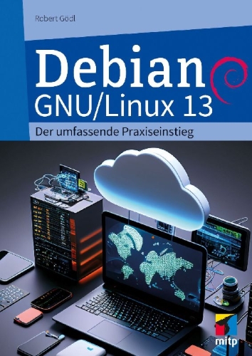 Buchcover und Innenansicht für das Buch: Debian GNU/Linux 13