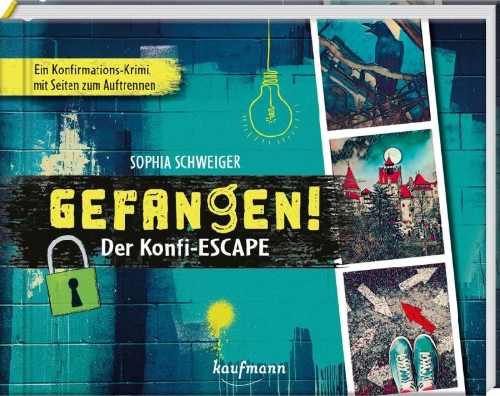 Buchcover und Innenansicht für das Buch: Gefangen! - Der Konfi-Escape
