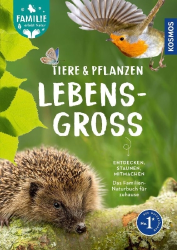 Buchcover und Innenansicht für das Buch: Tiere und Pflanzen lebensgroß