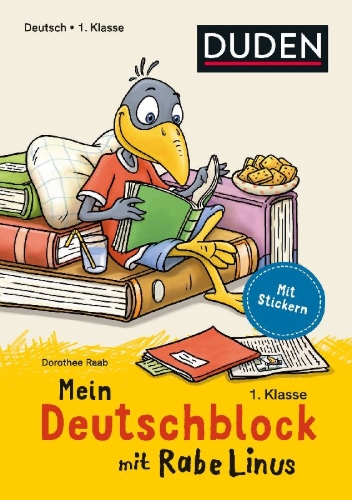 Buchcover und Innenansicht für das Buch: Mein Deutschblock mit Rabe Linus - 1. Klasse
