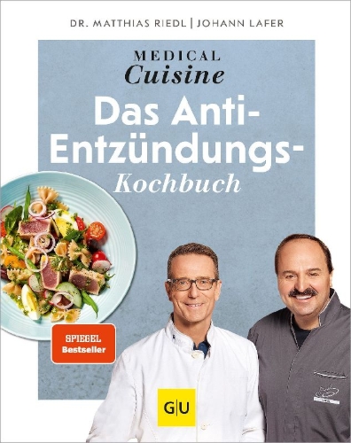 Buchcover und Innenansicht für das Buch: Medical Cuisine - das Anti-Entzündungskochbuch