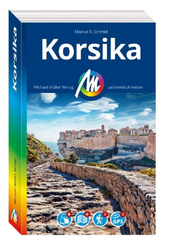 Buchcover und Innenansicht für das Buch: MICHAEL MÜLLER REISEFÜHRER Korsika