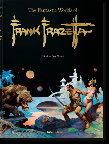 Buchcover und Innenansicht für das Buch: The Fantastic Worlds of Frank Frazetta