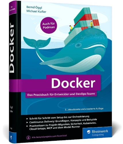 Buchcover und Innenansicht für das Buch: Docker