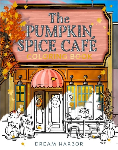 Buchcover und Innenansicht für das Buch: The Pumpkin Spice Café Coloring Book