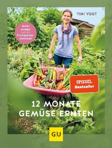 Buchcover und Innenansicht für das Buch: 12 Monate Gemüse ernten