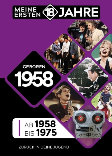 Buchcover und Innenansicht für das Buch: Geboren 1958