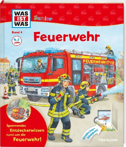 Buchcover und Innenansicht für das Buch: WAS IST WAS Junior Band 4. Feuerwehr