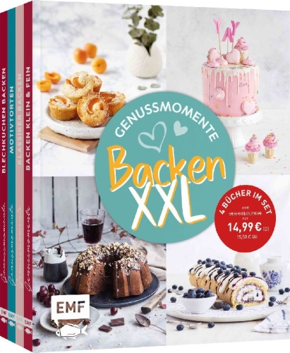 Buchcover und Innenansicht für das Buch: Genussmomente: Backen XXL