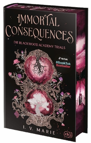 Buchcover und Innenansicht für das Buch: Immortal Consequences - Die Blackwood Academy Trials