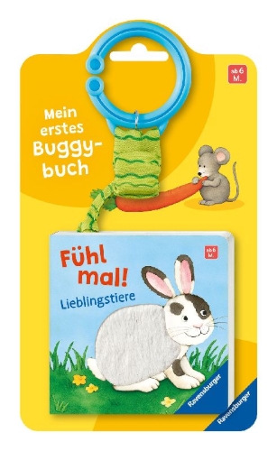 Buchcover und Innenansicht für das Buch: Mein erstes Buggybuch: Fühl mal! Lieblingstiere
