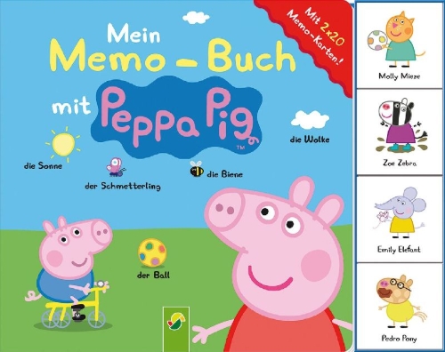 Buchcover und Innenansicht für das Buch: Mein Memo-Buch mit Peppa Pig
