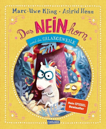Buchcover und Innenansicht für das Buch: Das NEINhorn und die SchLANGEWEILE