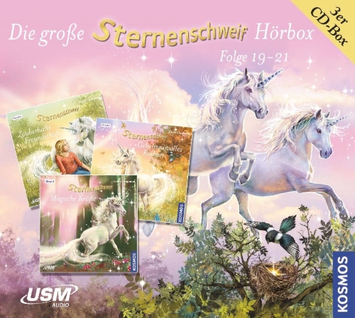 Buchcover und Innenansicht für das Buch: Die große Sternenschweif Hörbox Folge 19-21