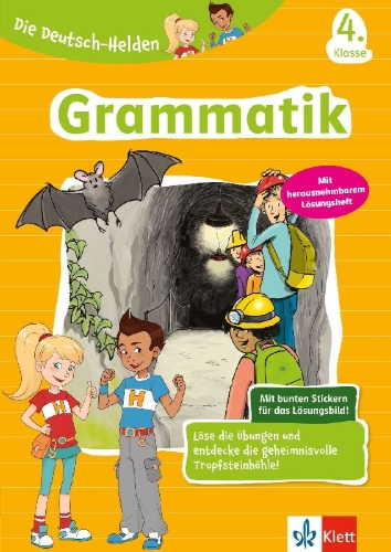 Buchcover und Innenansicht für das Buch: Die Deutsch-Helden Grammatik 4. Klasse. Deutsch in der Grundschule