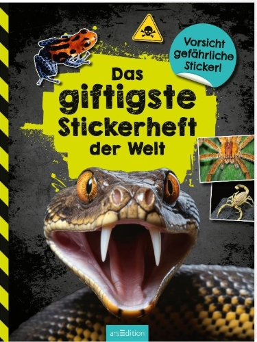 Buchcover und Innenansicht für das Buch: Das giftigste Stickerheft der Welt