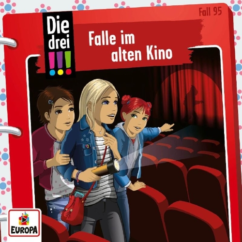 Buchcover und Innenansicht für das Buch: Die drei !!! 95: Falle im alten Kino