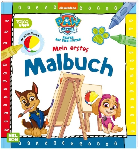 Buchcover und Innenansicht für das Buch: PAW Patrol Lernbuch: Mein erstes Malbuch