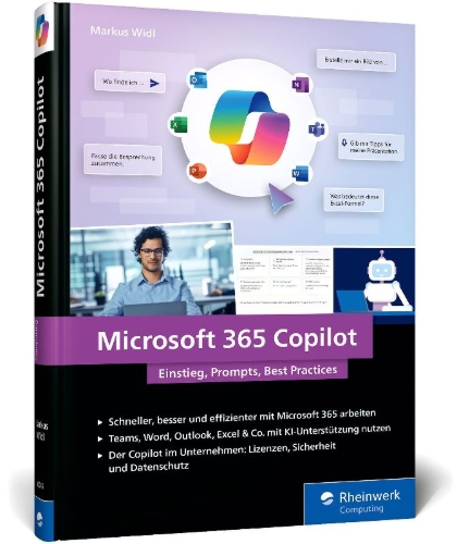 Buchcover und Innenansicht für das Buch: Microsoft 365 Copilot