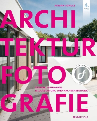 Buchcover und Innenansicht für das Buch: Architekturfotografie