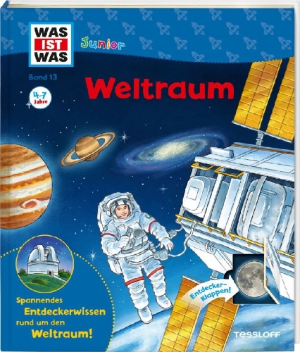 Buchcover und Innenansicht für das Buch: WAS IST WAS Junior Band 13. Weltraum